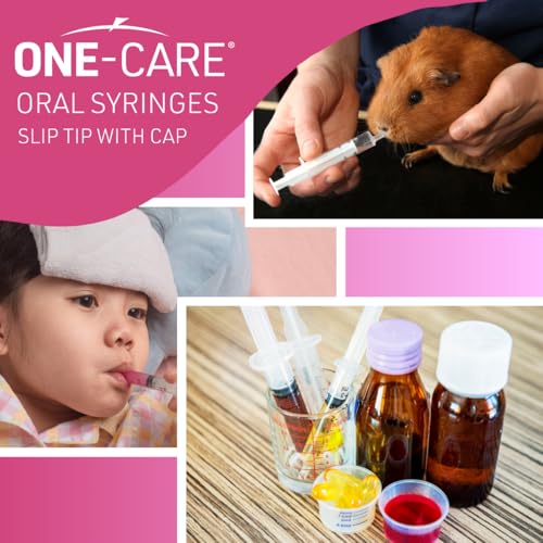 ONE-CARE 10ml Oral Syringe w/Cap, Slip Tip Liquid Dispensers, 100/Box | Precise Dosing, Infants-Oral Feed, Accurate Graduation, Individually Wrapped, Food-Grade Plastic, Adult & Pet - size: 10 ml Black Scale