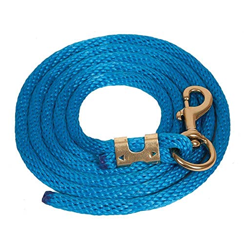 Mustang Poly Lead Rope 9ft. with Bolt Snap - color: Grn/Prpl/Trq