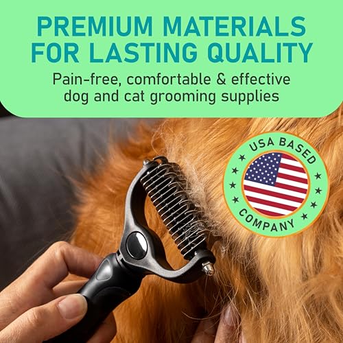Maxpower Planet Hair Brush - Double Sided Shedding, Dematting Undercoat Rake for Dogs and Cats, Extra Wide Dog Grooming Brush, Reduce Shedding by 95%, Black | Deshedding & Dematting, Extra-Wide Double-Sided Comb, Long-Haired Coats, Reduces Shedding, Origi