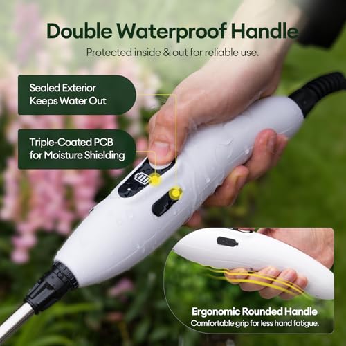Maygrove 2 Gallon Electric Garden Sprayer, Rechargeable Telescopic Wand | Battery Powered Sprayer with 3 Nozzles, One-button Spraying for Yard, Lawn, Weed Control