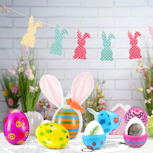 MiniInflat 12 Pcs Resurrection Easter Story Eggs with Matching Religious Easter Story Cards Holy Week Cards Christian Empty Eggs for Basket Stuffers Christian Decor (Novelty)