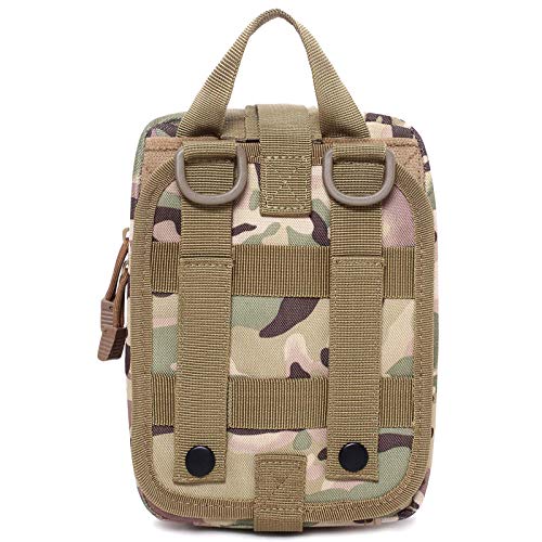 Molle Pouch, Sturdy 600D Nylon Tactical Medical Pouch,Rip-Away EMT First Aid Pouch (Bag Only) - color: Multicam