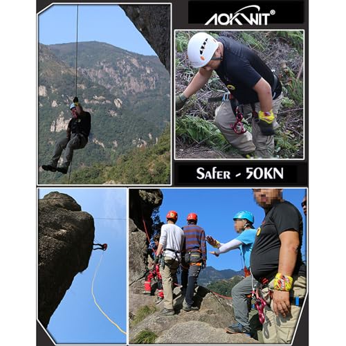50KN Rescue Figure, 8 Descender Large Bent-Ear Belaying and Rappelling Gear Belay Device Climbing for Rock Climbing Peak Rescue 7075 Aluminum Alloy - color: Red