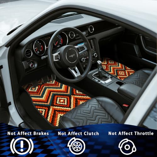 Boho Car Floor Mats Aztec Geometric Chevron Diamond Southwest Carpet Front Rear Carpets Mat Decorative Car Floor Carpets Non-Slip Auto Car Accessories Universal Fit Car Accessories for Truck - color: Boho