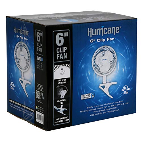Hurricane Classic Clip Fan with Tilt, 2 Speeds, White, 6in | Portable Mini Desk Table Fan for Home, Office or Travel - style: 6" Classic Clip Fan