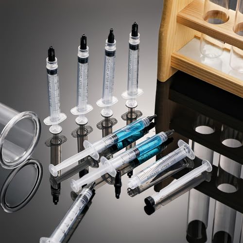 TrelaCo 50 Pack Syringe Without Needle Disposable Plastic Syringes with Cap Measuring Dispensing Tools Individually Sealed for Pets Feeding(3 ml) - size: 3 ml