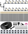 32FT 5/16" Misting Irrigation System for Garden with 10 Adjustable Nozzles | 360° Bendable Copper Nozzles, Quick Connect, Steady Flow, UV-Resistant PE Tubing & Accessories, Garden Beds& Greenhouse - size: 32 FT+10 Nozzles