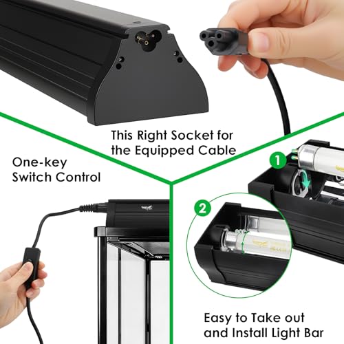 UVB Light for Reptiles Bearded Dragon, T5 UVB Reptile Light Fixture HO UVB Bulb Lighting Combo Kit 10.0 8W UVA UVB Reptile Light Bulb Terrarium Lamp Tube Bar for Snake Gecko Turtle Lizard, 12 Inch - size: T5-12Inch