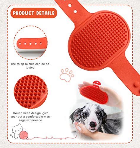 Cat Grooming Kit Set with Pet Shedding Slicker Brush Nail Clipper Trimmer Pet Massage Bath Glove Flea Comb for Bunny Puppy Kitten Guinea Pig Chinchilla Ferret Small Animals (Red, Pink) - color: Red, Pink