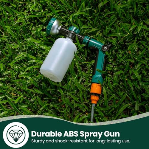 VENETIO 8-Dial Hose Attachment Spray Gun for Liquid Fertilizer/Soap | Precision Lawn & Garden Feeder for Uniform Fertilizing and Watering Plants | Hose-End Nozzle Sprayer with 16oz Bottle - style: Lawn & Garden Feeder (16 oz)