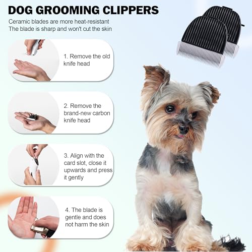 Dog Grooming Replacement Blades | Compatible Low Noise Dog Clippers | Dog Clipper Blades Compatible | Pet Grooming Replacement Blades | Dog Clipper Blades, Cleaning Brush