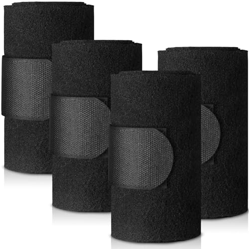 Set of 4 Horse No Bow Bandage 3D Contoured Standing Wrap Bandages Stable Nylon Horse Leg Wraps for Helping Prevent Horse from Tendon Damage and Keep Horses Clean and Safe (Black) - color: Black