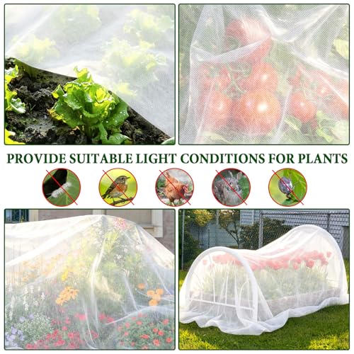 MUDEREK 2 Pack Garden Sun Shade Cloth for Raised Beds 6.5x10ft White | Plant Shade Cloth Non-Woven Garden Sunshade Cloth for Vegetables Sun Shade Cloths for Raised Bed to Protect Plants - size: 6.5x10ft/2PC