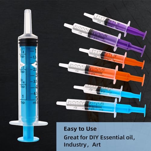 50pcs 5ml Syringes with Caps for Industry Lab Pet Feeding (Blue) - color: Blue, size: 5ml-50Pack