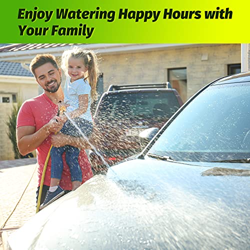 AUTOMAN Metal Hose Nozzle, High Pressure Garden Hose Sprayer, 100% Metal Water Hose Nozzle, Adjustable Watering Nozzle, Heavy Duty Garden Nozzle for Watering Plants & Lawns, Washing Cars & Pets - style: 4 Patterns W/ TPR