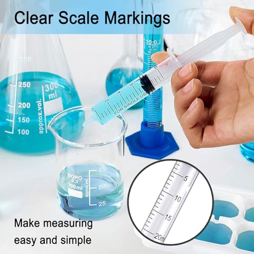 20ml Syringe Without Needle, Syringe for Liquid, Scientific Labs, Measurement, Disposable Individual Package, Pack of 12 - size: 20ml