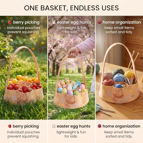 Egg Collecting Basket, Large Egg Collection Bag for Gathering Fresh Eggs - color: Color 10