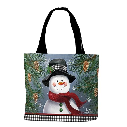 Briarwood Lane Tote Bags 14" x 15" x 7" 2022 Collection - color: Smiling Snowman