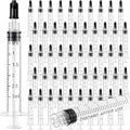 TrelaCo 50 Pack Syringe Without Needle Disposable Plastic Syringes with Cap Measuring Dispensing Tools Individually Sealed for Pets Feeding(3 ml) - size: 3 ml