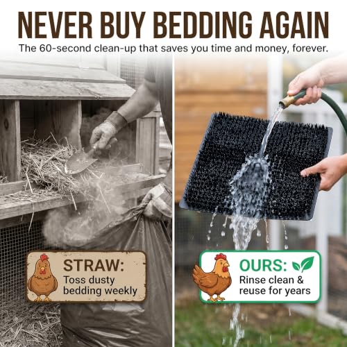 4 Pack Ultra Soft Washable Chicken Nesting Pads for Chicken Coop — Premium Food Grade Mats — 100% BPA Free — Durable & Easy to Clean Reusable Nesting Pads - size: 4 Pack