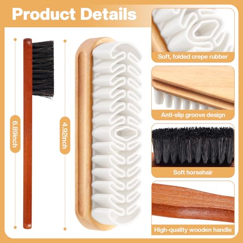 2 Pcs Suede Shoe Brush Nubuck Leather Cleaner Shoes Shine Dauber Crepe Applicators Set(2 Suede Detailing Brushes) - style: 2 Suede Detailing Brushes