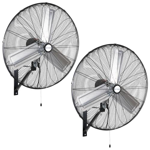 BILT HARD 9500 CFM 30 in. High Velocity Industrial Wall Fan, 3-Speed Wall Mount Oscillating Fan, Heavy Duty Air Circulator for Garage, Commercial, Warehouse, Factory, Workshops and Jobsites, 2 Pack - size: 30 in.