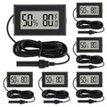 6Pcs Mini Digital Thermometer Hygrometer Gauge with Probe Sensor LCD Display Meter Indoor Temperature Humidity Fahrenheit Meter for Incubator Reptile Plant Tank Garden ℉ - size: 6 pcs