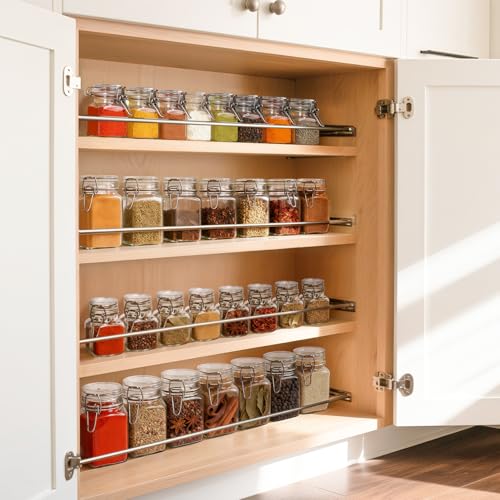 ComSaf Square Small Glass Spice Jars with Airtight Lids 4 oz 12 Pack Pantry | Honey herbs, Farmhouse pantry organization, Mini favor jars, Labels included, Funnel included, Kitchen storage, Snacks - size: 4oz*12