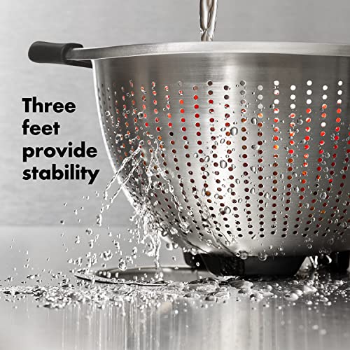 OXO Good Grips Stainless Steel Colander,5 qt. Capacity,Strainer with Non-Slip Handles,Kitchen Colander for Pasta and Vegetables,Nesting Stainless Steel Strainer and Sieve,(Pack of 12) - size: 5 Qt (Pack of 12)