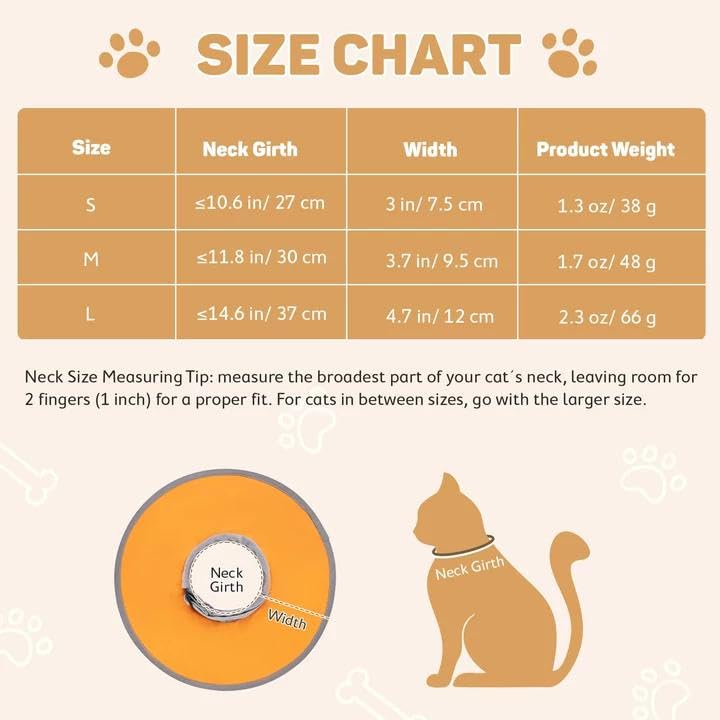 Avont Lightweight Waterproof Foldable Cone, Soft E-Collar - M Orange | Neck up to 11.8", Width 3.7". Foldable soft cone for cats & small dogs, stops licking, waterproof, easy clean - color: Orange, size: M