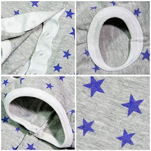 Dog’s Recovery Suit Post Surgery Shirt for Puppy, Wound Protective Clothes for Little Animals(Grey Stars-XXS) - color: grey stars, size: XX-Small