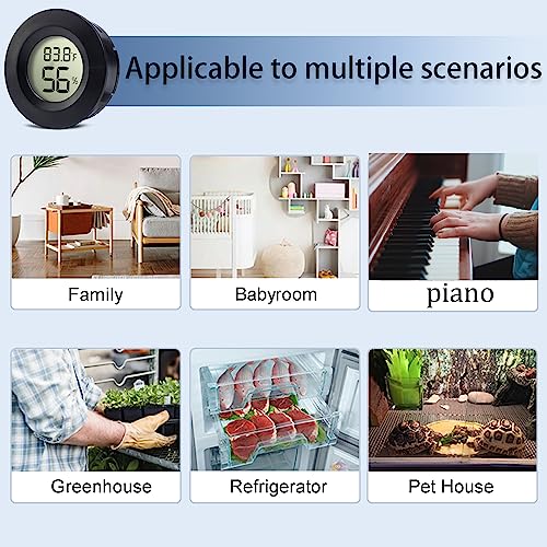 10 Pack Mini Digital Hygrometer Gauge Indoor Thermometer,Humidity Gauge LCD Monitor Temperature Outdoor Humidity Meter for Greenhouse Jars Incubators Guitar Case (10)