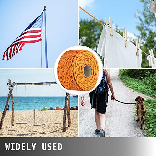 VEVOR 7/16 Inch Double Braid Polyester Rope 200 Feet Nylon Pulling Rope 880LB High Force Polyester Load Sailing Rope for Arborist Gardening Marine - size: 7/16 Inch x 200 FT, style: Polyester