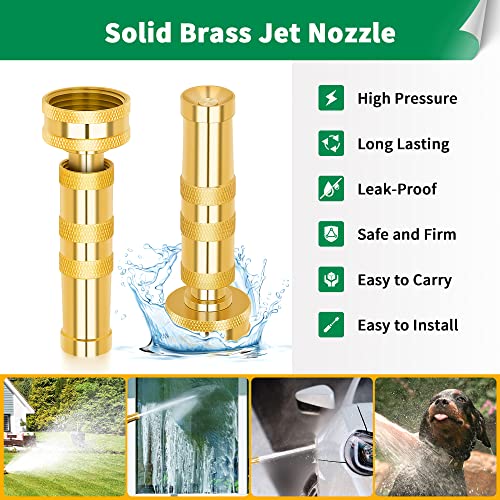AUTOMAN Brass Hose Nozzle – High Pressure Jet Nozzles 2 Pack, Heavy Duty Sprayer for Garden Hoses, Adjustable Spray Gun, Solid Twist Water Hose Nozzle for Patio, Lawn, Car Wash, Extra 6 Rubber Washers - size: Brass Twist Nozzle-2 Pack