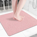 Square Non-Slip Shower Mat 24x24 Inches, Quick-Draining Bath Mat for Shower Floor, PVC Loofah Textured Shower Stall Mat, Secure Anti-Slip Bathroom Mat, Boho Style Bath Mat (Pink) - color: Pink