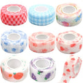 8 Rolls Non-Woven Self Adhesive Bandage Wrap Sweatproof Waterproof Cute Vet Wrap Elastic Cohesive Bandage Wrap for Fingers Ankle Grip Nail Protector Tape Sports Fixing Band Stretch Wrap (Multicolor)