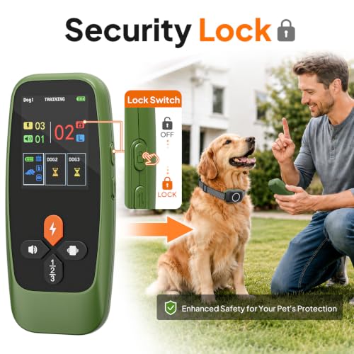 4-in-1 Wireless Dog Fence with Training, Bark Control, Real-Time Pet Status | 3 Training Modes: Beep/Vibration/Static, IPX7 Waterproof, Remote Boundary Collar, Invisible Fence for Small/Medium/Large Dogs