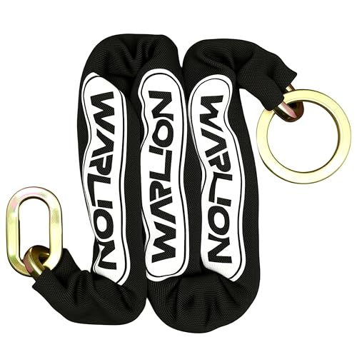 WARLION Heavy Duty Security Chain, 3ft x 3/8in Thick, 3.8lbs, Anti-Theft & Cut-Proof Motorcycle Chain with Cinch Ring - Secure Generators, Trailers, ATVs, Ebikes, & 2-Wheeled Vehicles (No Lock) - size: 3ft-3/8in