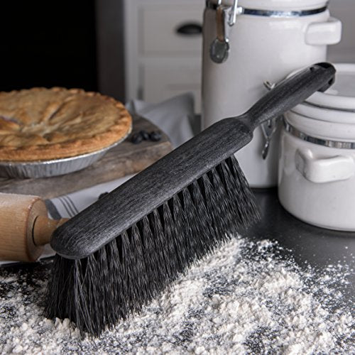 Sparta Counter and Bench Brush, Polypropylene Bristles, 8 Inch, Black | Flo-Pac, Polypropylene Block, Fine Dust and Sawdust, Smooth Surfaces, 13-Inch Overall Length, BPA Free
