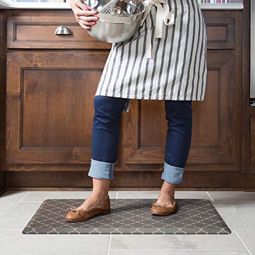 NewLife by GelPro Anti-Fatigue Designer Comfort Kitchen Floor Mat, 20x32”, Trellis Walnut Stain Resistant Surface with 3/4” Thick Ergo-foam Core for Health and Wellness - color: Trellis Walnut, size: 32"L x 20"W x 0.8"Th