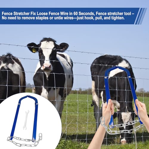 Updated Heavy Duty Fence Repair Tool, Fence Stretcher Tool for Tightening and Restoring Barbed Wire, Electric Fence, Horse Fence, Mesh Fencing, Fence Stretcher-Fence Repair for Ranch,Farm, Garden Use.