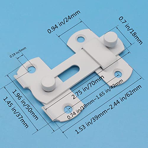 szhdxsy 5 Pcs Stainless Steel Gate Latches Flip Latch Safety Door Bolt Latch Lock,Barn Door Latches，White