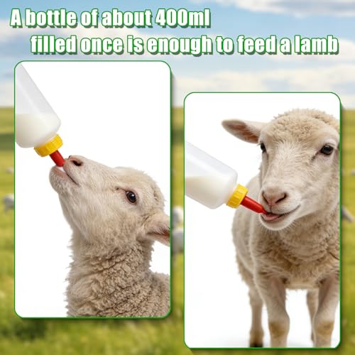 Lamb and Goat Kid Feeding Kit, Goat Nipple and Bottles Set, 60 ml Syringes, for Lamb, Dog, Sheep,Piglet,Rabbit Feeding