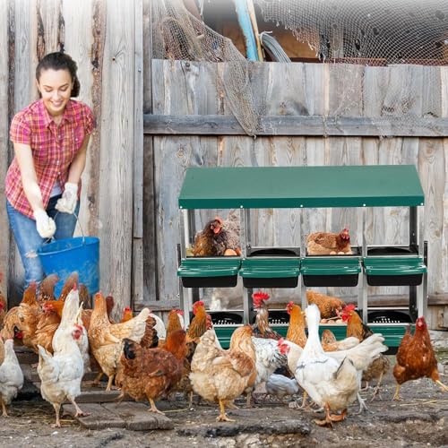 Chicken Nesting Boxes,8 Compartment Nesting Boxes for Laying Eggs with Legs,Wall Mount Poultry Roll Away Chicken Laying Boxes,Easy Egg Collection,Cleanable Pull Out Hen Roosting Boxes