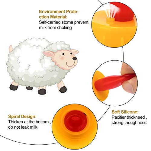 PAGOW 10PCS Nipple for Goats, Small Animal Milk Drink Nipple, Soft Rubber Pacifier for Nursing Lambs and Goat Kids - size: 10 Count (Pack of 1)