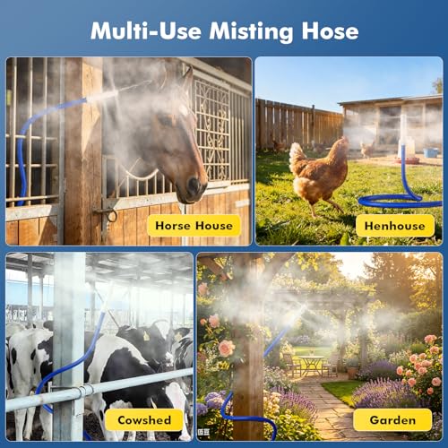RESTMO Adjustable Misters for Outside Patio, Outdoor Cooling Misting System | Outdoor Mister with 8 Brass Nozzles, 6FT Portable Water Standing Mister for Hot Summer, Garden, Backyard, Beach, Camping, BBQ - size: 1 pack