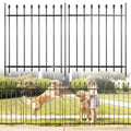 Decorative Metal Garden Fence，(10 Panels+ 11 Posts), Total Iength24 ft(W) x 32 in(H), High Metal Border Fence, Classic Roman Column Decoration, Garden and Lawn Landscape Fence, Black Animal Fence - size: 10 Panels-24 ft(W) x 32 in(H)