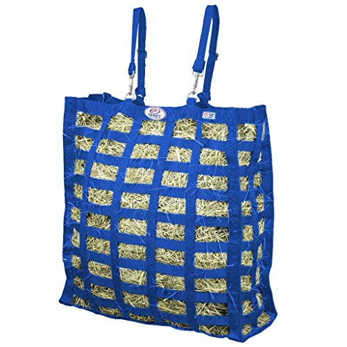 Derby Originals Supreme 4-Sided Slow Feed Hay Bag – Patented, 1-Year Warranty, 3.5" & 1.75" Openings - color: Royal Blue