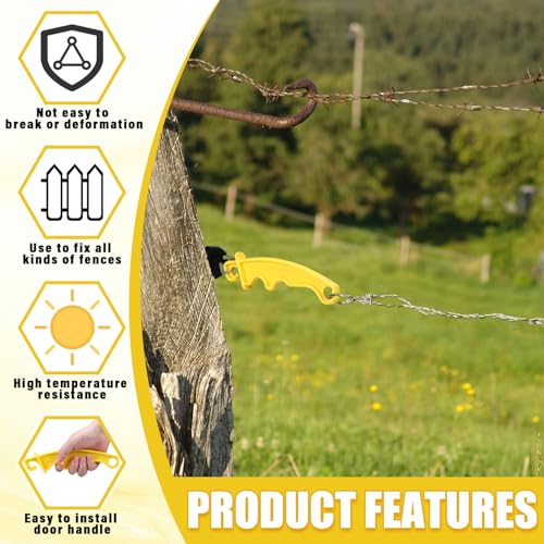 Tondiamo 12 Pack Electric Fence Plastic Gate Electric Fence Gate Handles 8 Inch Insulated Handle Yellow Insulated Plastic Handle