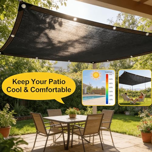 70% Shade Cloth - for Garden Plants Greenhouse, 8'x10' Sunblock Shade Cover -for Outdoor Garden Pergola Patio Lawn Sun Shade Cloths for Kennel Chicken Coop Easier to Hang Plant Shade Neting - size: 8'x10'